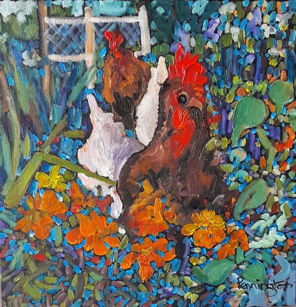 Chooks in the Marigolds